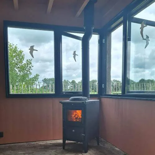 dubbelwandig rookkanaal in aanbouw